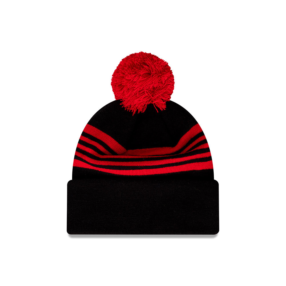 Essendon Bombers Beanie - AFL Official Team Colour Retro Collection Pom Knit - New Era